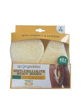 Spongeables Anti-Cellulite Body Wash in a Sponge Vitamin C + Caffeine 4 in 1 New